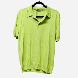 NEW Gran Sasso Cotton Tennis Polo Shirt Lime Green Yellow